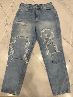 H&M Light Blue Ripped Denim Jeans